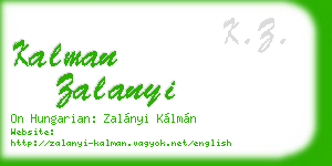 kalman zalanyi business card