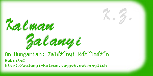 kalman zalanyi business card